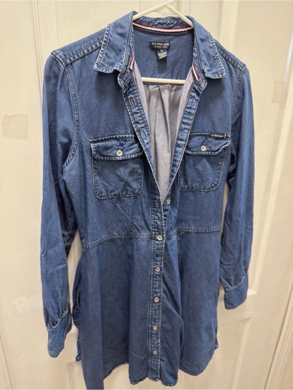 U.S. Polo Assn. Women's Denim Shirt Dress Jacket - Medium Blue